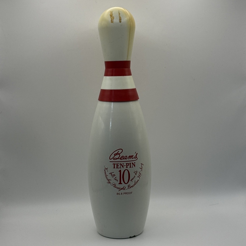 Jim Beam's Ten-Pin 10 Whiskey Bowling Ball Pin Decanter EMPTY